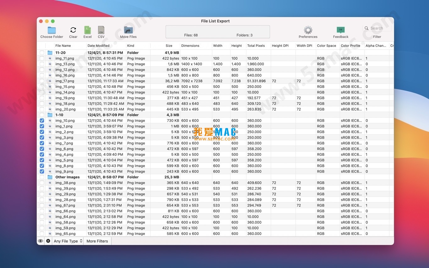 File List Export for Mac v2.6.3 文件元数据导出工具 破解版下载