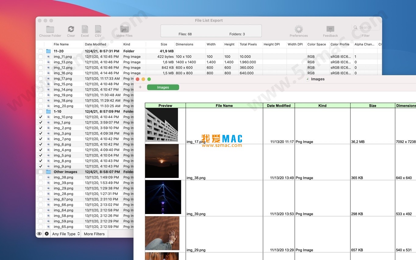 File List Export for Mac v2.6.3 文件元数据导出工具 破解版下载