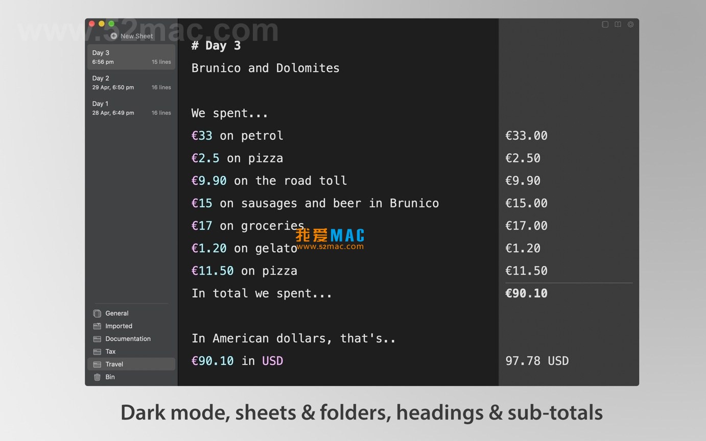 Soulver 3 for Mac v3.8.0 内置计算器的智能记事本 中文破解版下载