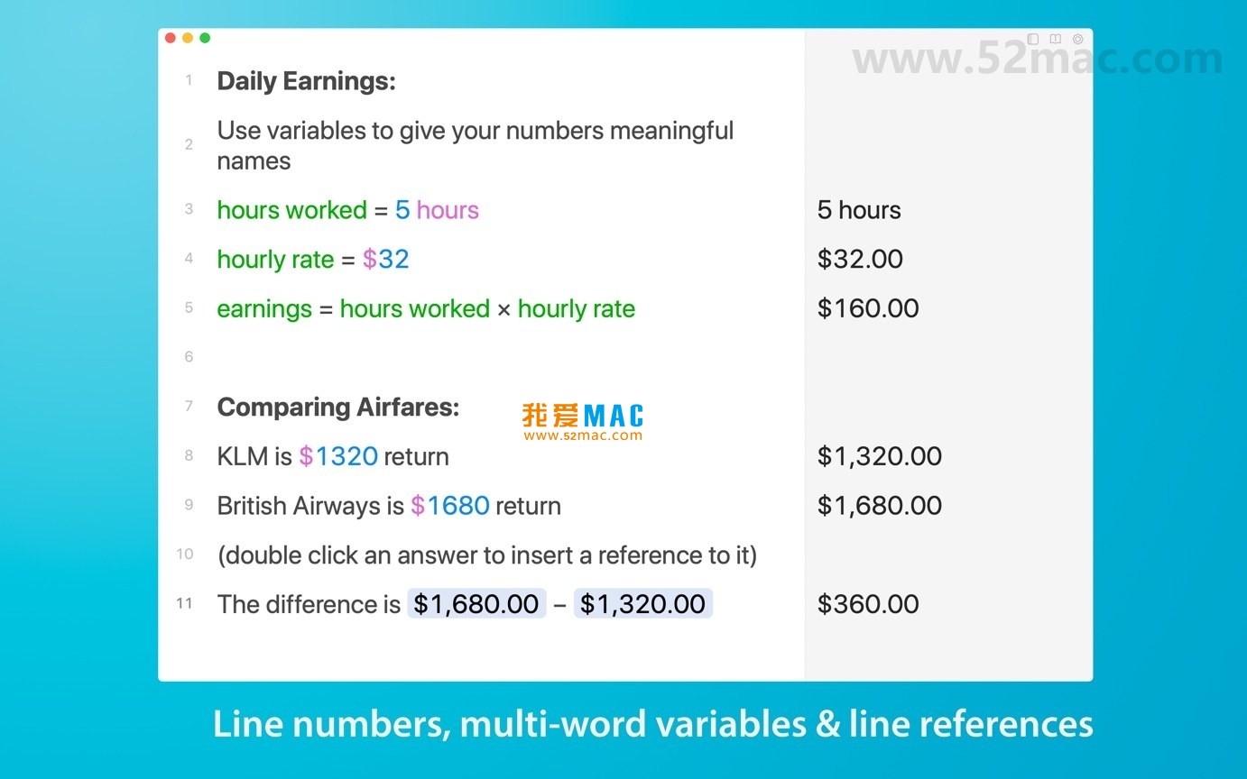 Soulver 3 for Mac v3.8.0 内置计算器的智能记事本 中文破解版下载