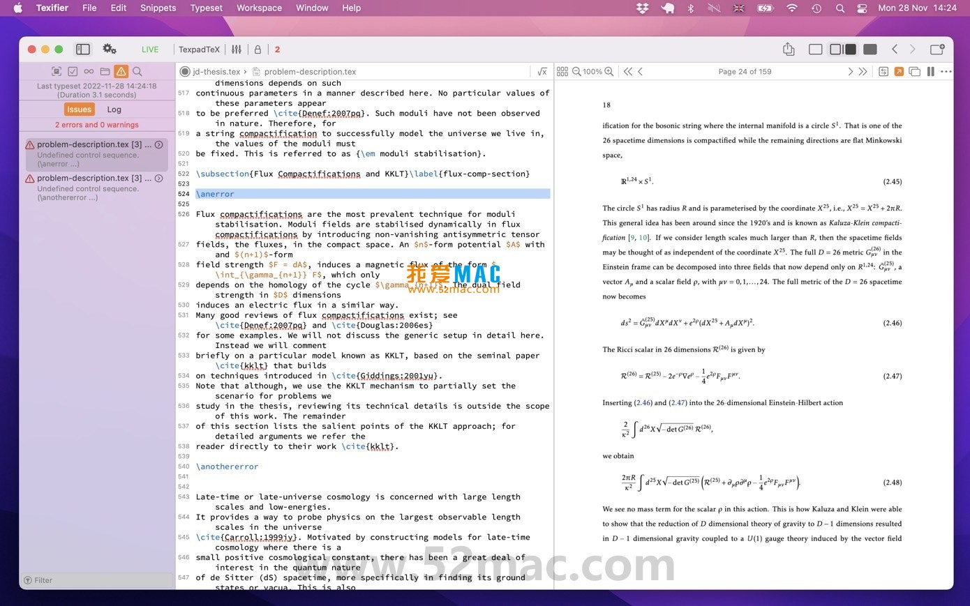 Texifier for Mac v1.9.21 强大的LaTeX编辑器 中文破解版下载