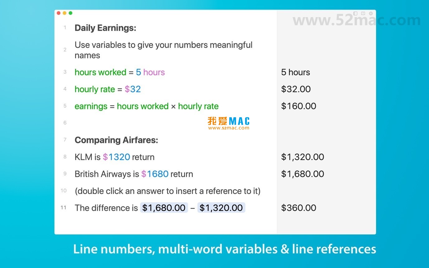 Soulver 3 for Mac v3.14.1 内置计算器的智能记事本 中文破解版