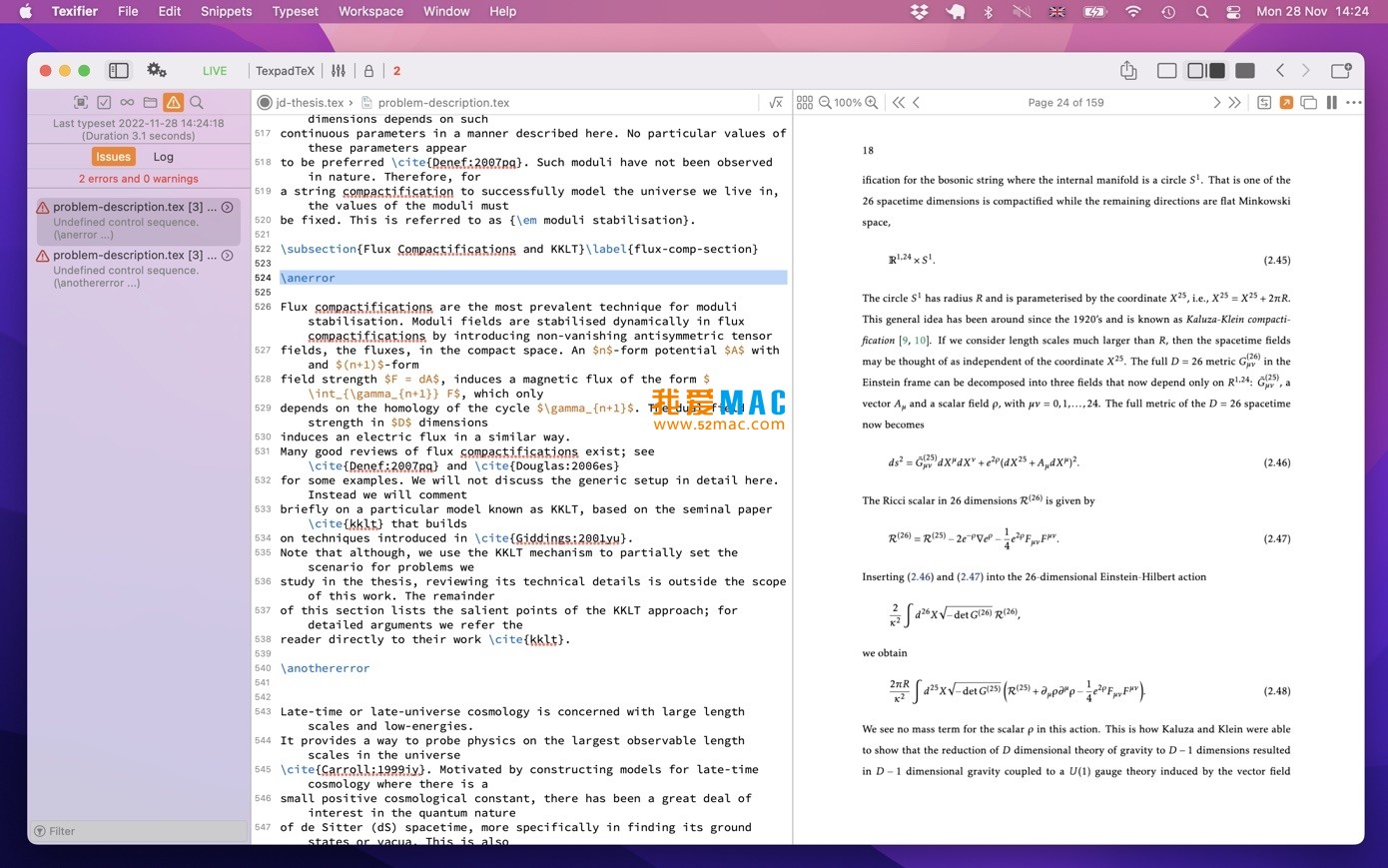 Texifier for Mac v1.9.32 强大的LaTeX编辑器 中文破解版下载